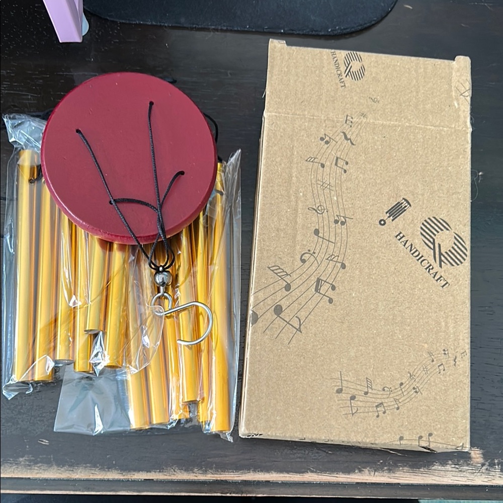 Handicraft Red and Gold Wind Chime Set